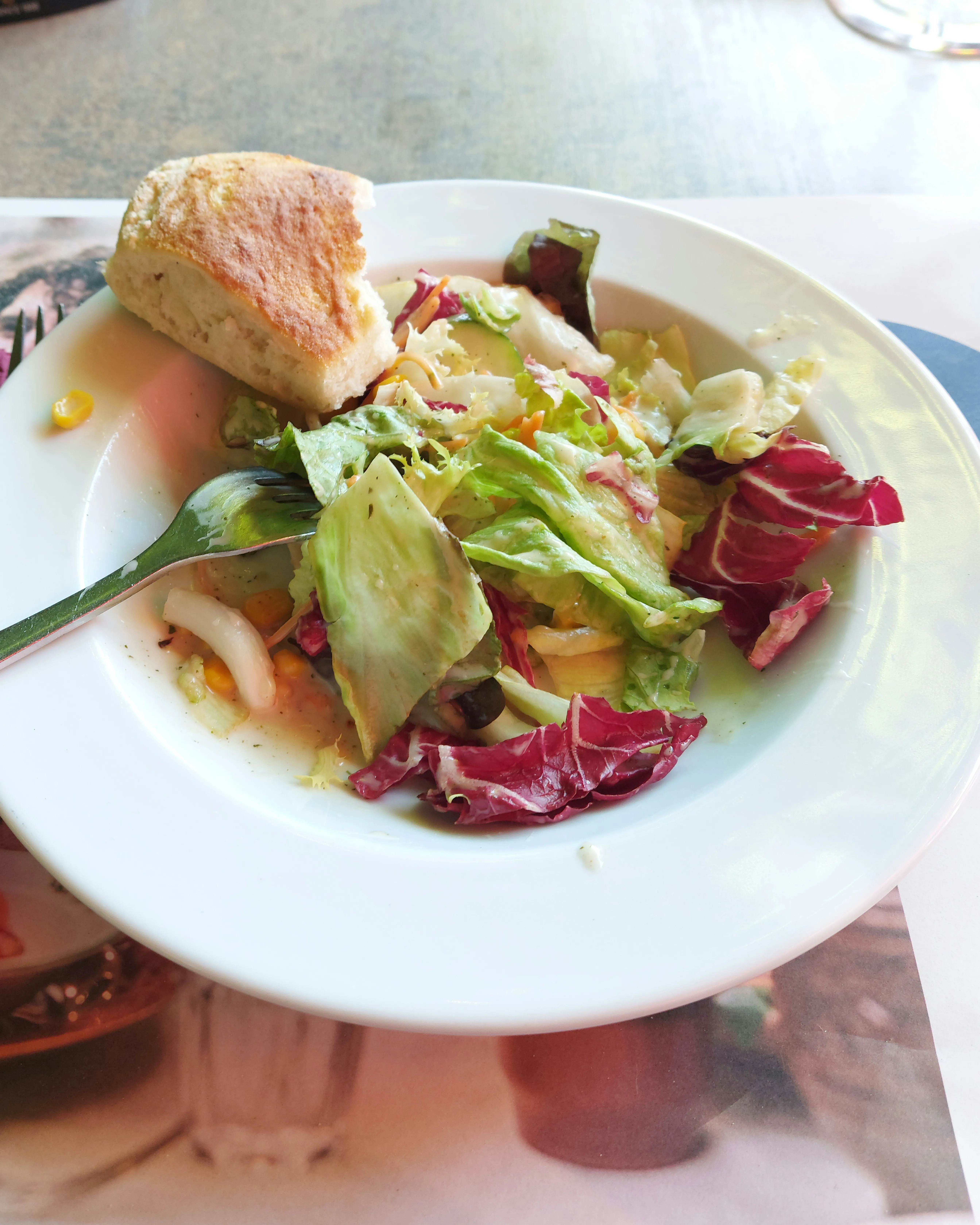 Green salad with spicy dressing at Trattoria Bella Italia