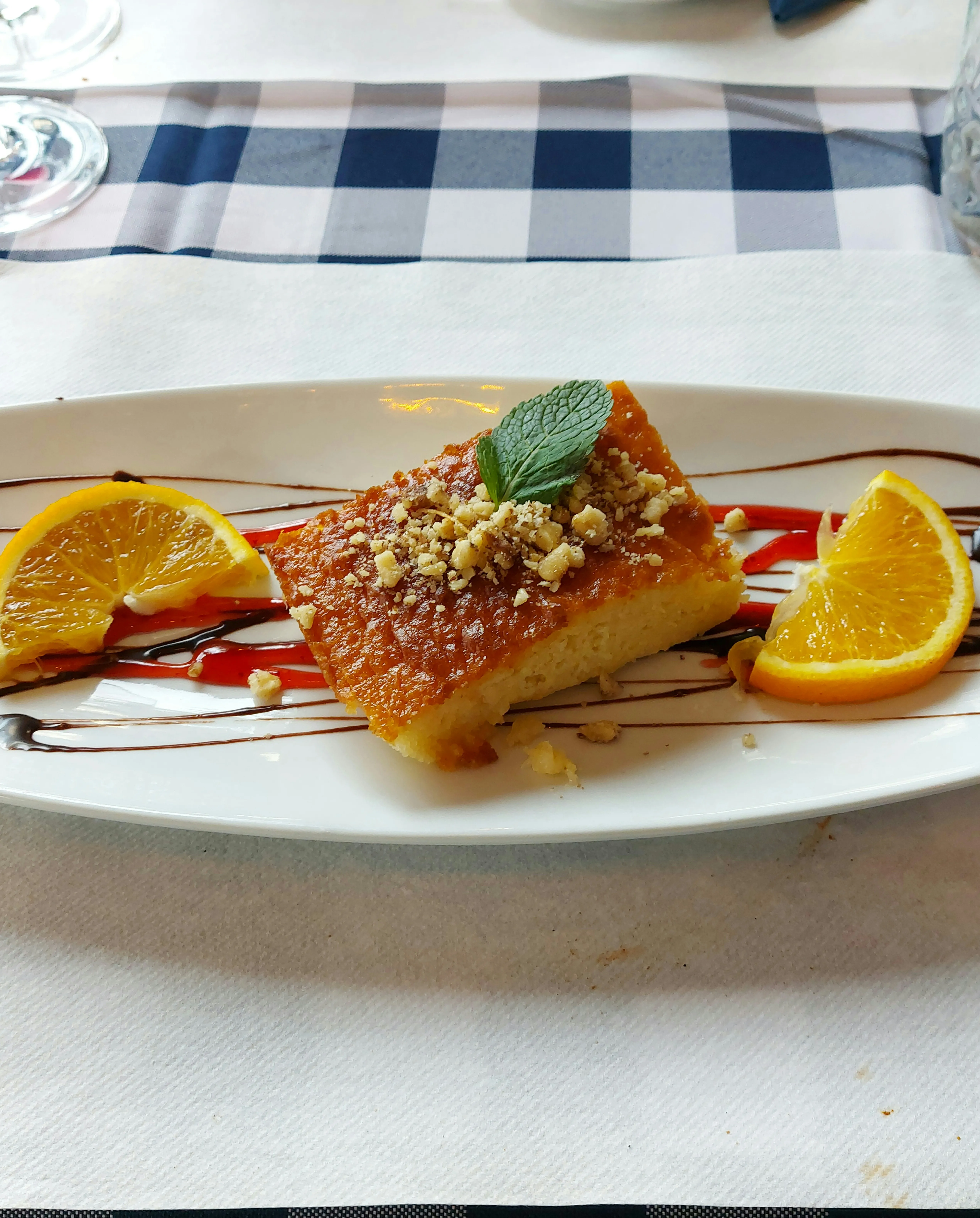 Homemade semolina cake at Little Greek Taverna