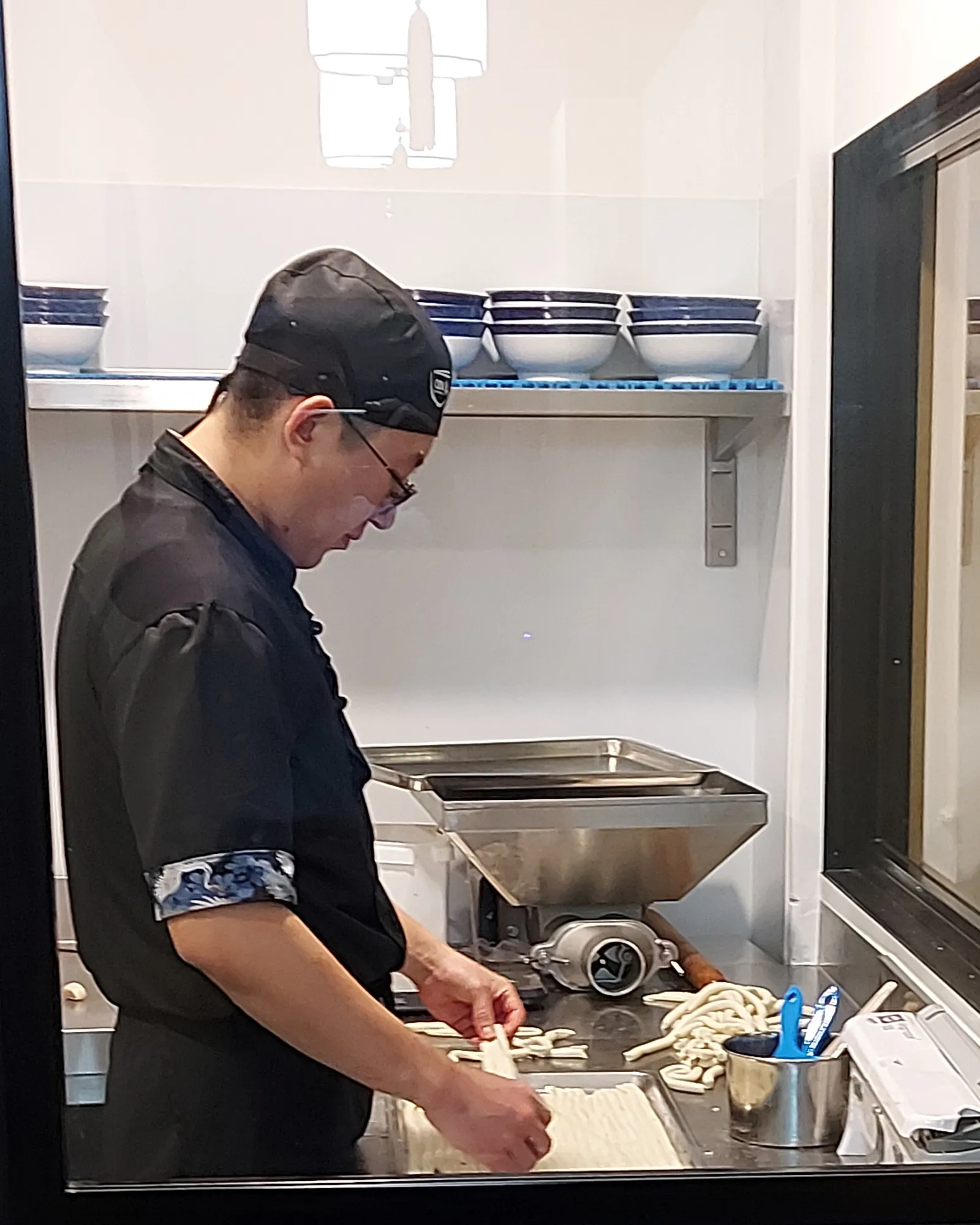 Noodles being handmade at Qin Bern